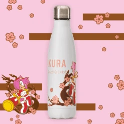 Sonic The Hedgehog SEGA Sakura Range - Amy Rose White Bowling Pin Style Water Bottle