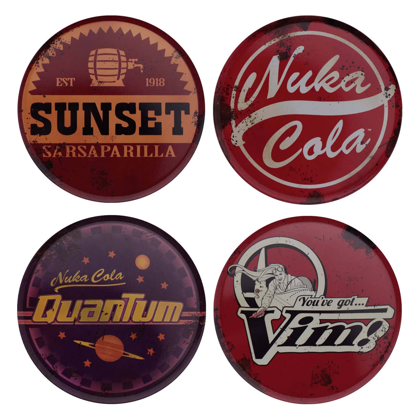 Fallout Set Of Four Metal Drinks Coasters 2 Fallout Set Of Four Metal Drinks Coasters - Image 2
