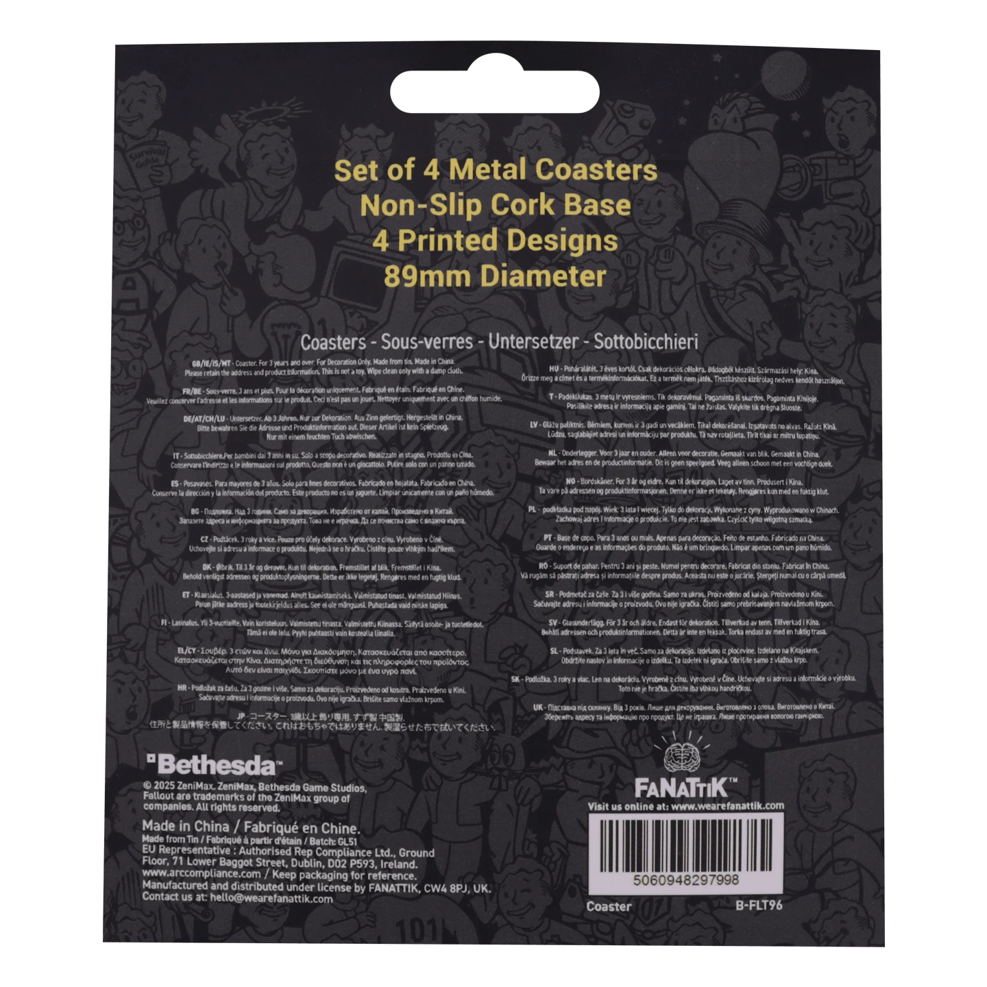 Fallout Set Of Four Metal Drinks Coasters 12 Fallout Set Of Four Metal Drinks Coasters - Image 12