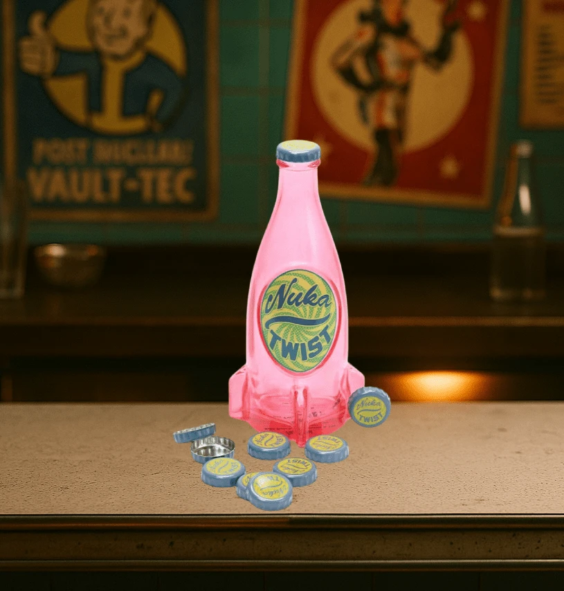 Fallout - Glass Bottle & Cap : Nuka Twist 1 Fallout - Glass Bottle & Cap : Nuka Twist