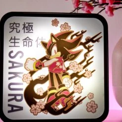 Sega Sonic The Hedgehog ‘Sakura - Shadow The Hedgehog’ Acrylic Desk Lamp / Wall Light -Just Geek Shop Shadow Sakura Lamp LS HiRes 5