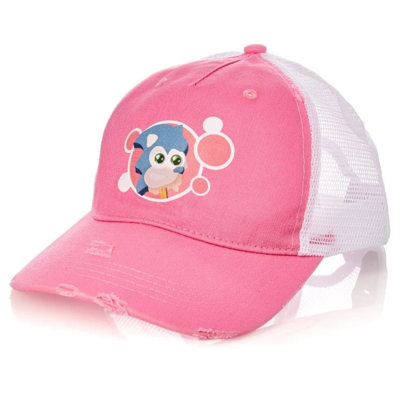 Sonic The Hedgehog Ice Cream Distressed Pink Trucker Hat 1 Sonic The Hedgehog Ice Cream Distressed Pink Trucker Hat
