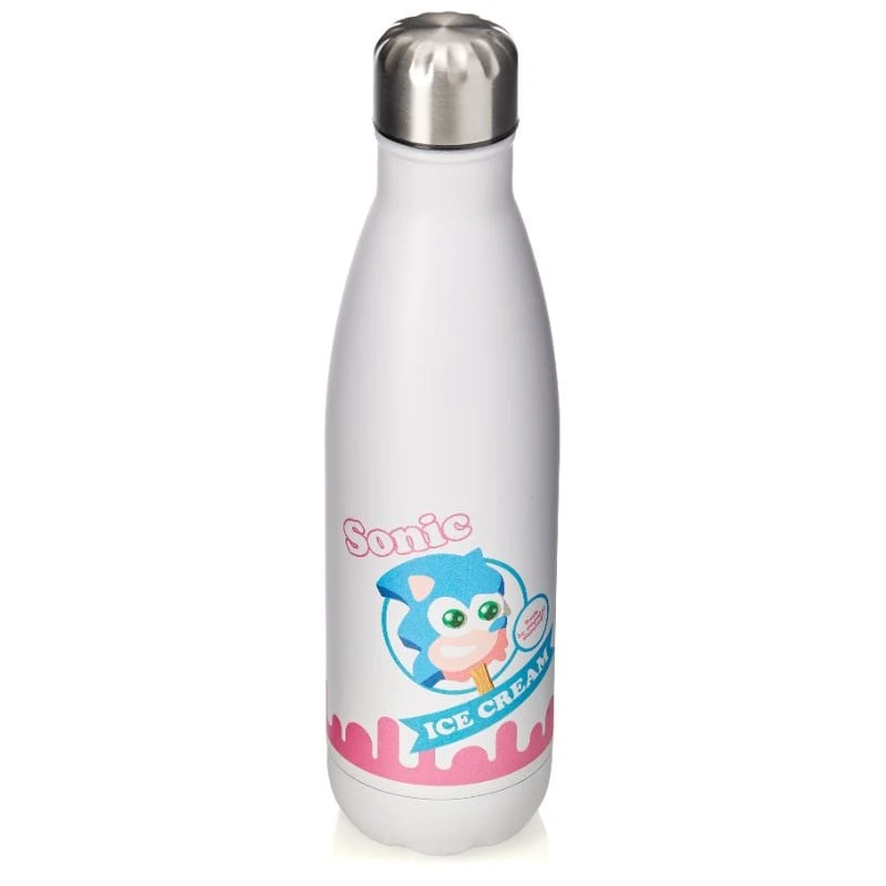 Sonic The Hedgehog Ice Cream Logo Bowling Pin Style Water Bottle 3 Sonic The Hedgehog Ice Cream Logo Bowling Pin Style Water Bottle - Image 3