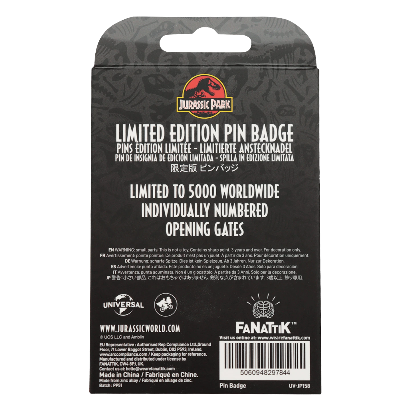 Jurassic World Jurassic Park Gates Hinged Pin Badge 2 Jurassic World Jurassic Park Gates Hinged Pin Badge - Image 2