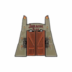 Jurassic World Jurassic Park Gates Hinged Pin Badge 8 Jurassic World Jurassic Park Gates Hinged Pin Badge -Just Geek Shop UV JP158 Closed Trans