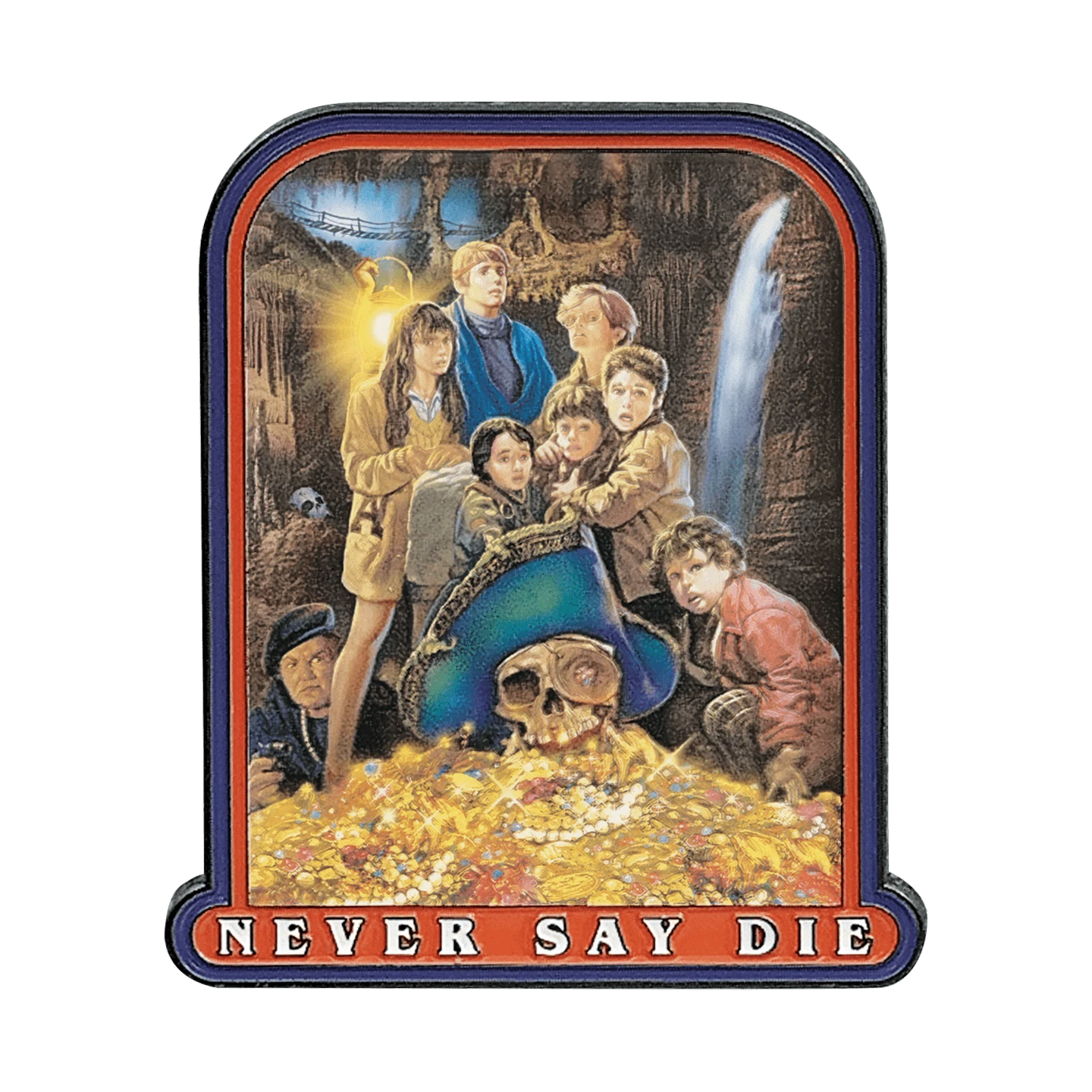 The Goonies 40th Anniversary Never Say Die Pin Badge 1 The Goonies 40th Anniversary Never Say Die Pin Badge