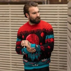IT Pennywise Christmas Jumper / Ugly Sweater 10 IT Pennywise Christmas Jumper / Ugly Sweater -Just Geek Shop it pennywise halloween jumper male