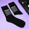 Mega Drive ‘Retro Logo’ Black Socks (One Size) -Just Geek Shop md retro logo socks 1