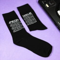Mega Drive ‘Retro Logo’ Black Socks (One Size)