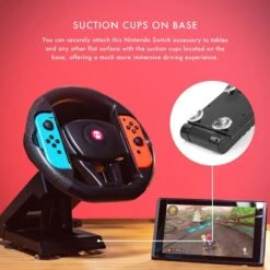 Numskull Nintendo Switch Joy Con Steering Wheel Table Attachment -Just Geek Shop switch wheel artwork 4 new